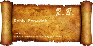 Rabb Benedek névjegykártya